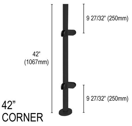 Architectural Railing Posts - Round - Glassparts.ca