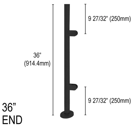 Architectural Railing Posts - Round - Glassparts.ca