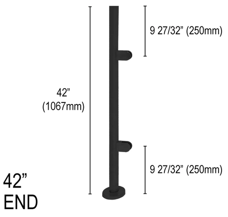 Architectural Railing Posts - Round - Glassparts.ca