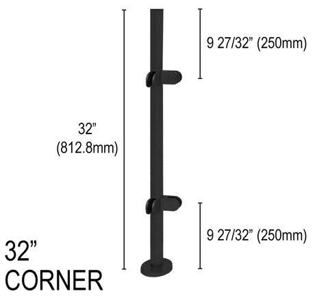 Architectural Railing Posts - Round - Glassparts.ca