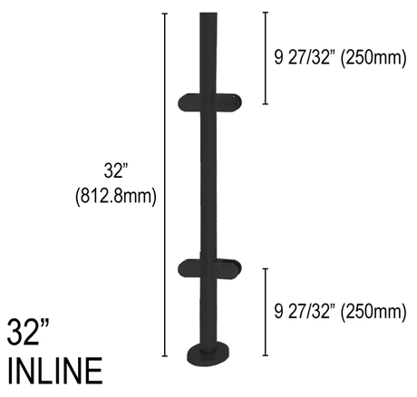 Architectural Railing Posts - Round - Glassparts.ca