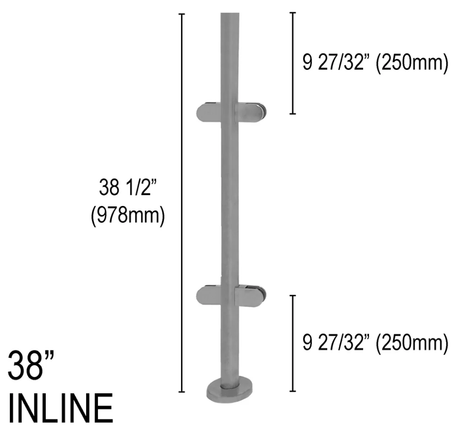 Architectural Railing Posts - Round - Glassparts.ca