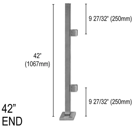 Architectural Railing Posts - Square - Glassparts.ca