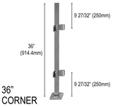 Architectural Railing Posts - Square - Glassparts.ca