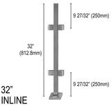 Architectural Railing Posts - Square - Glassparts.ca