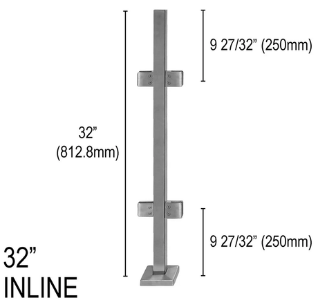 Architectural Railing Posts - Square - Glassparts.ca