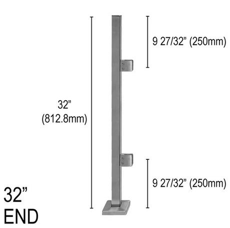 Architectural Railing Posts - Square - Glassparts.ca