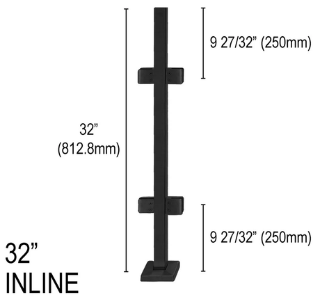 Architectural Railing Posts - Square - Glassparts.ca