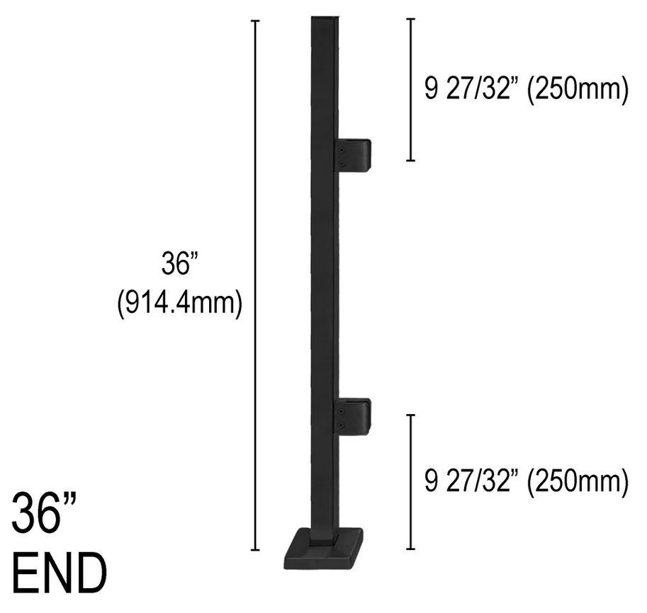 Architectural Railing Posts - Square - Glassparts.ca