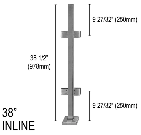 Architectural Railing Posts - Square - Glassparts.ca