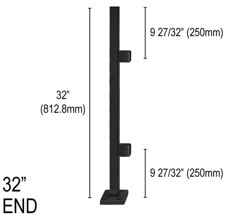 Architectural Railing Posts - Square - Glassparts.ca