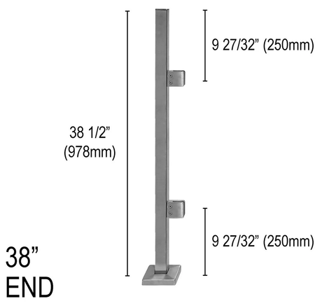 Architectural Railing Posts - Square - Glassparts.ca