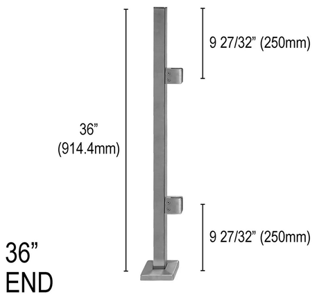 Architectural Railing Posts - Square - Glassparts.ca