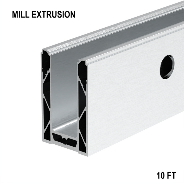 CORE-LOCK 72 Series Mill Finish Base Shoe Profile – 120" — 120" (10 ft)