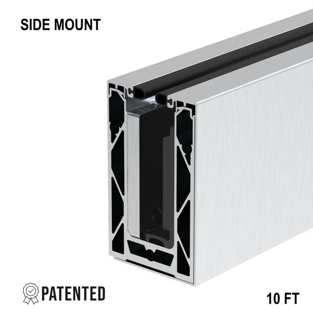 CORE-LOCK 72 Series Side Mount Base Shoe Kit – 120" – Brushed Anodized Aluminum