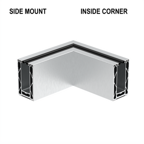 CORE-LOCK 72 Series 90° Side Mount Inside Corner Kit – Brushed Anodized Aluminum