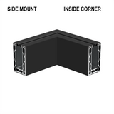 CORE-LOCK 72 Series 90° Side Mount Inside Corner Kit – Matte Black Aluminum