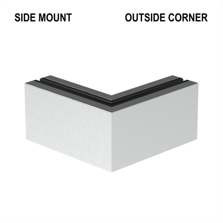 CORE-LOCK 72 Series 90° Side Mount Outside Corner Kit – Brushed Anodized Aluminum