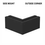 CORE-LOCK 72 Series 90° Side Mount Outside Corner Kit – Matte Black Aluminum
