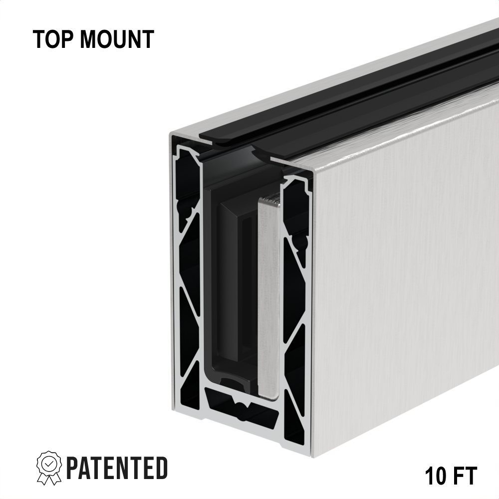 CORE-LOCK 72 Series Top Mount Base Shoe Kit – 120" — Brushed Stainless Steel