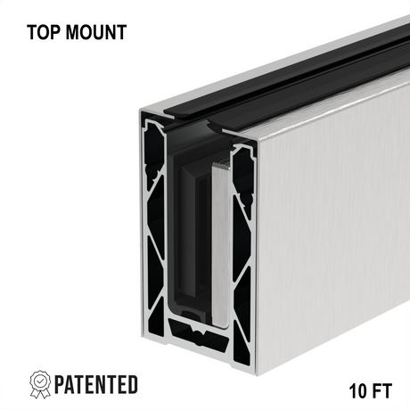 CORE-LOCK 72 Series Top Mount Base Shoe Kit – 120" — Brushed Stainless Steel