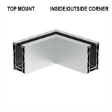 CORE-LOCK 72 Series 90° Top Mount Corner Kit — Brushed Anodized Aluminum