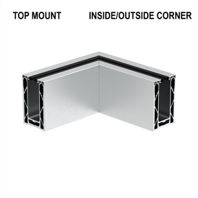 CORE-LOCK 72 Series 90° Top Mount Corner Kit — Brushed Anodized Aluminum