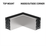 CORE-LOCK 72 Series 90° Top Mount Corner Kit — Brushed Stainless Steel