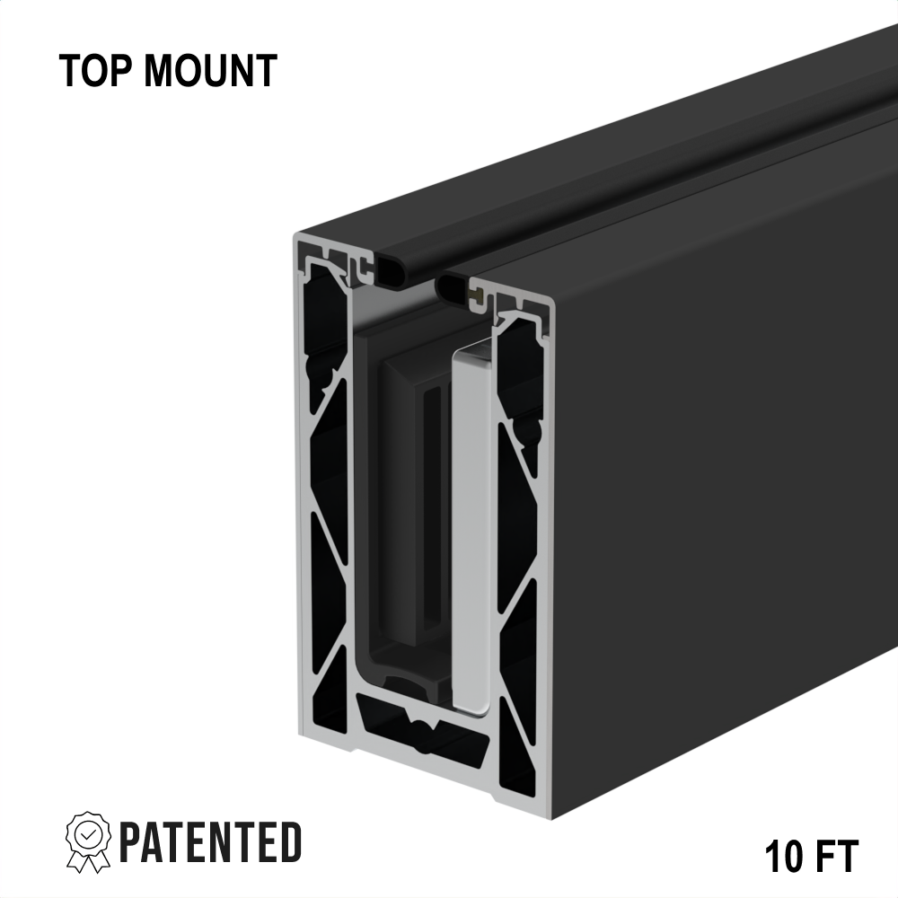 CORE-LOCK 72 Series Top Mount Base Shoe Kit – 120" — Matte Black Aluminum