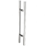CRL Brushed Stainless Glass Mounted Square Ladder Style Pull Handle with Round Mounting Posts - Glassparts.ca