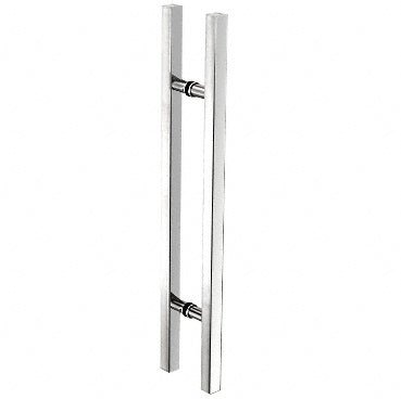 CRL Brushed Stainless Glass Mounted Square Ladder Style Pull Handle with Round Mounting Posts - Glassparts.ca