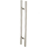 CRL Brushed Stainless Glass Mounted Square Ladder Style Pull Handle with Round Mounting Posts - Glassparts.ca