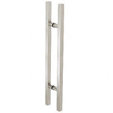 CRL Brushed Stainless Glass Mounted Square Ladder Style Pull Handle with Round Mounting Posts - Glassparts.ca