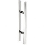 CRL Brushed Stainless Glass Mounted Square Ladder Style Pull Handle with Round Mounting Posts - Glassparts.ca