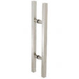 CRL Brushed Stainless Glass Mounted Square Ladder Style Pull Handle with Round Mounting Posts - Glassparts.ca