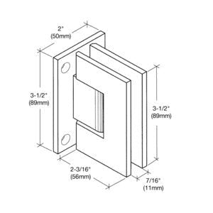 CRL Geneva 037 Series Wall Mount Full Back Plate Standard Hinge - Glassparts.ca