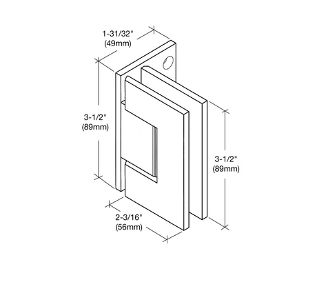 CRL Geneva Series Wall Mount Offset Back Plate Hinge - Glassparts.ca