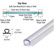 CRL Translucent Vinyl Bulb Seal with Pre - Applied Tape - Glassparts.ca