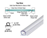CRL Translucent Vinyl Bulb Seal with Pre - Applied Tape - Glassparts.ca