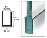 CRL Wet Glaze 1¨and 1 - 1/2" Deep U - Channel 120" Stock Length - Glassparts.ca
