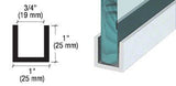 CRL Wet Glaze 1¨and 1 - 1/2" Deep U - Channel 120" Stock Length - Glassparts.ca