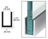 CRL Wet Glaze 1¨and 1 - 1/2" Deep U - Channel 120" Stock Length - Glassparts.ca