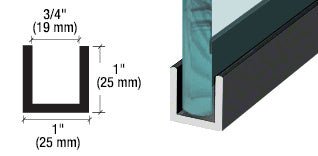 CRL Wet Glaze 1¨and 1 - 1/2" Deep U - Channel 120" Stock Length - Glassparts.ca