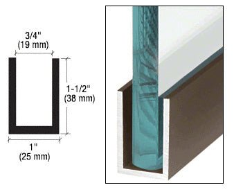 CRL Wet Glaze 1¨and 1 - 1/2" Deep U - Channel 120" Stock Length - Glassparts.ca