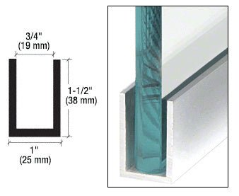 CRL Wet Glaze 1¨and 1 - 1/2" Deep U - Channel 120" Stock Length - Glassparts.ca