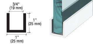 CRL Wet Glaze 1¨and 1 - 1/2" Deep U - Channel 120" Stock Length - Glassparts.ca