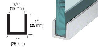 CRL Wet Glaze 1¨and 1 - 1/2" Deep U - Channel 120" Stock Length - Glassparts.ca