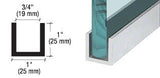 CRL Wet Glaze 1¨and 1 - 1/2" Deep U - Channel 120" Stock Length - Glassparts.ca