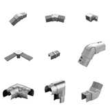 Elbow/Flange For Rectangle, Square & Round Caprail - Fixed 90° , Fixed 180° , 135° & Adj. - Glassparts.ca