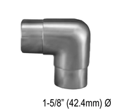 Elbow/Flange For Rectangle, Square & Round Handrail - Fixed 90° , Fixed 180° , 135° & Adj. - Glassparts.ca